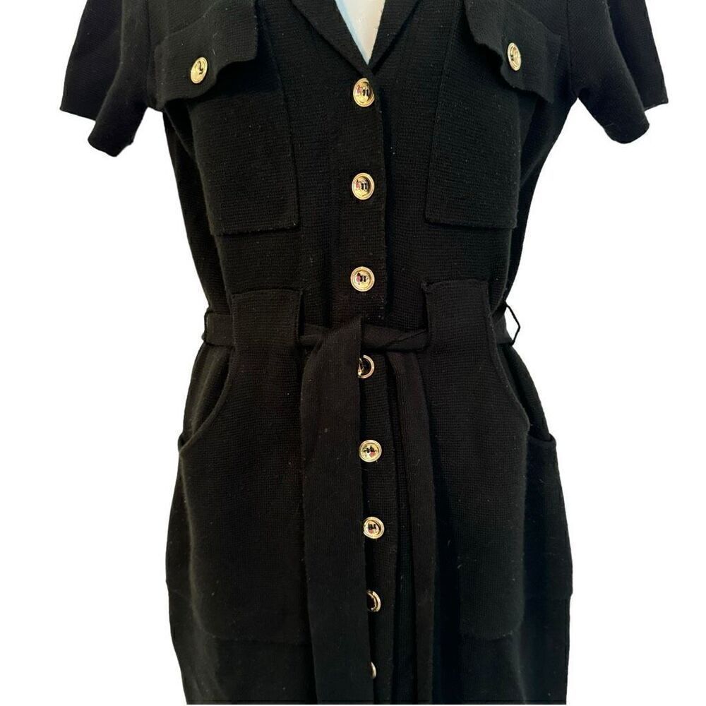 Leslie Fay Black Midi Dress Women’s Size Small - Picture 8 of 11